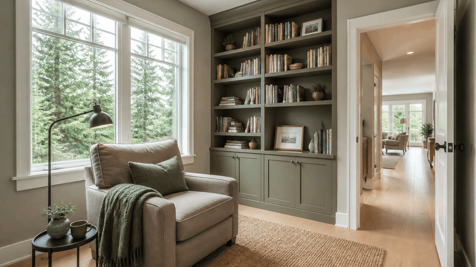Library and Reading Nook Painting in Vancouver